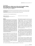 Báo cáo khoa học: "A Key advances in critical care in the out-of-hospital setting: the evolving role of laypersons and technology"