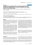 Báo cáo khoa học: "Antithrombin supplementation for anticoagulation during continuous hemofiltration in critically ill patients with septic shock: a case-control study"