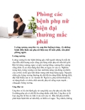 Phòng các bệnh phụ nữ hiện đại thường mắc phải