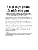 7 loại thực phẩm tốt nhất cho gan