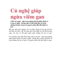 Củ nghệ giúp ngừa viêm gan