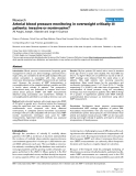 Báo cáo y học: "Arterial blood pressure monitoring in overweight critically ill patients: invasive or noninvasive"