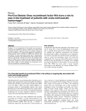 Báo cáo y học: " Pro/Con Debate: Does recombinant factor VIIa have a role to play in the treatment of patients with acute nontraumatic hemorrhage"