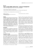 Báo cáo y học: "Year in review 2005: Critical Care — resource management"