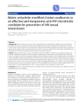 Báo cáo y học: "  Maleic anhydride-modified chicken ovalbumin as an effective and inexpensive anti-HIV microbicide candidate for prevention of HIV sexual transmission"