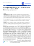 Báo cáo y học: "Anticipating and blocking HIV-1 escape by second generation antiviral shRNAs"