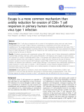 Báo cáo y học: "Escape is a more common mechanism than avidity reduction for evasion of CD8+ T cell responses in primary human"