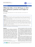 Báo cáo y học: "Differential effect of CLK SR Kinases on HIV-1 gene expression: potential novel targets for therapy"