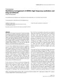 Báo cáo khoa học: "Ventilatory management of ARDS: high frequency oscillation and lung recruitment"