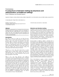 Báo cáo khoa học: "A comparison of decision-making by physicians and administrators in healthcare settings"