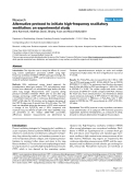 Báo cáo khoa học: "Alternative protocol to initiate high-frequency oscillatory ventilation: an experimental study"