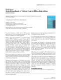 Báo cáo khoa học: "Oxford Handbook of Critical Care for PDAs, 2nd edition"