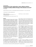 Báo cáo khoa học: "  Development of liver dysfunction under artificial nutrition: a reason to modify nutrition therapy in the intensive care unit"