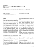 Báo cáo khoa học: " Doing research on the ethics of doing research"