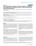 Báo cáo khoa học: "The concentration of oxygen, lactate and glucose in the central veins, right heart, and pulmonary artery: a study in patients with pulmonary hypertension"