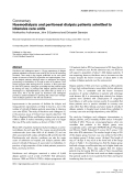 Báo cáo khoa học: " Haemodialysis and peritoneal dialysis patients admitted to intensive care units"
