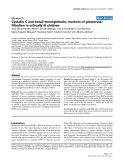 Báo cáo khoa học: "Cystatin C and beta2-microglobulin: markers of glomerular filtration in critically ill children"