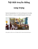 Nội thất truyền thống sang trọng