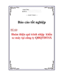 Luận văn: Hoàn thiện qui trình nhập  khẩu xe máy tại công ty QHQTĐTSX
