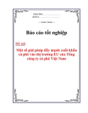 Đề án tốt nghiệp: Một số giải pháp đẩy mạnh xuất khẩu cà phê vào thị trường EU của Tổng công ty cà phê Việt Nam