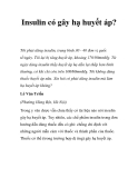 Insulin có gây hạ huyết áp?
