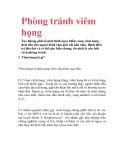 Phòng tránh viêm họng