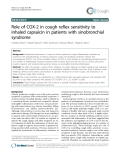 Báo cáo y học: "Role of COX-2 in cough reflex sensitivity to inhaled capsaicin in patients with sinobronchial syndrome"