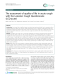 Báo cáo y học: "The assessment of quality of life in acute cough with the Leicester"