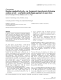 Báo cáo y học: "Number needed to treat = six: therapeutic hypothermia following cardiac arrest – an effective and cheap approach to save lives"