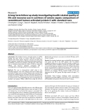 Báo cáo khoa học: " A long-term follow-up study investigating health-related quality of life and resource use in survivors of severe sepsis: comparison of recombinant human activated protein C with standard care"