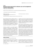 Báo cáo y học: "Evidence-based approach to intensive care unit management: need for improvement"