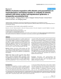 Báo cáo y học: "Effects of plasma expansion with albumin and paracentesis on haemodynamics and kidney function in critically ill cirrhotic patients with tense ascites and hepatorenal syndrome: a prospective uncontrolled trial"