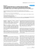 Báo cáo y học: "Insulin-related decrease in cerebral glucose despite normoglycemia in aneurysmal subarachnoid hemorrhage"