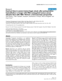 Báo cáo y học: "Survival time in severe hemorrhagic shock after perioperative hemodilution is longer with PEG-conjugated human serum albumin than with HES 130/0.4: a microvascular perspective"