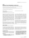 Báo cáo y học: "Efficacy of oral chlorhexidine in critical care"