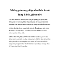 Những phương pháp nấu thức ăn sử dụng ít béo, giữ mùi vị