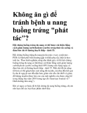 Không ăn gì để tránh bệnh u nang buồng trứng "phát tác"?