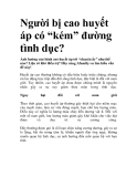 Người bị cao huyết áp có “kém” đường tình dục?