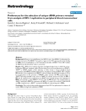 Báo cáo y học: " Preferences for the selection of unique tRNA primers revealed from analysis of HIV-1 replication in peripheral blood mononuclear cells"