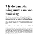 7 lý do bạn nên uống nước cam vào buổi sáng 