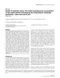 Báo cáo y học: "Bench-to-bedside review: The initial hemodynamic resuscitation of the septic patient according to Surviving Sepsis Campaign guidelines – does one size fit all"