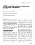 Báo cáo y học: "A role for prophylactic antibiotics in necrotizing pancreatitis"