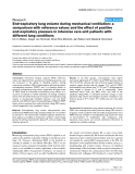 Báo cáo y học: "a comparison with reference values and the effect of positive end-expiratory pressure in intensive care unit patients with different lung condition"