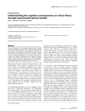 Báo cáo y học: "Understanding the cognitive consequences of critical illness through experimental animal models"