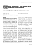 Báo cáo y học: "Natriuretic peptide determinations in critical care medicine: part of routine clinical practice or research test only"