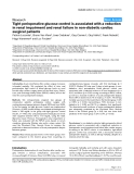 Báo cáo y học: "Tight perioperative glucose control is associated with a reduction in renal impairment and renal failure in non-diabetic cardiac surgical patients"