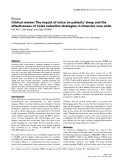 Báo cáo y học: "Clinical review: The impact of noise on patients’ sleep and the effectiveness of noise reduction strategies in intensive care units"