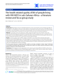 Báo cáo y học: "The health related quality of life of people living with HIV/AIDS in sub-Saharan Africa - a literature review and focus group study"