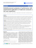 Báo cáo y học: "Multidimensional evaluation of performance with experimental application of balanced scorecard: a two year experience"