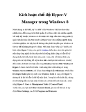 Kích hoạt chế độ Hyper